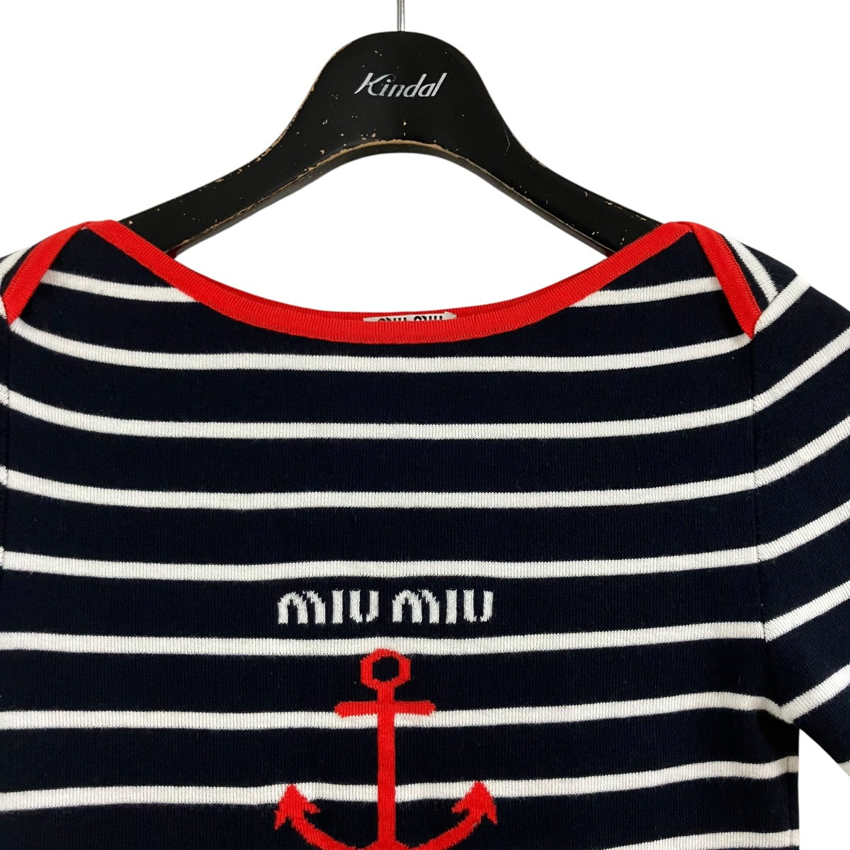 ロゴボーダーニットTシャツ