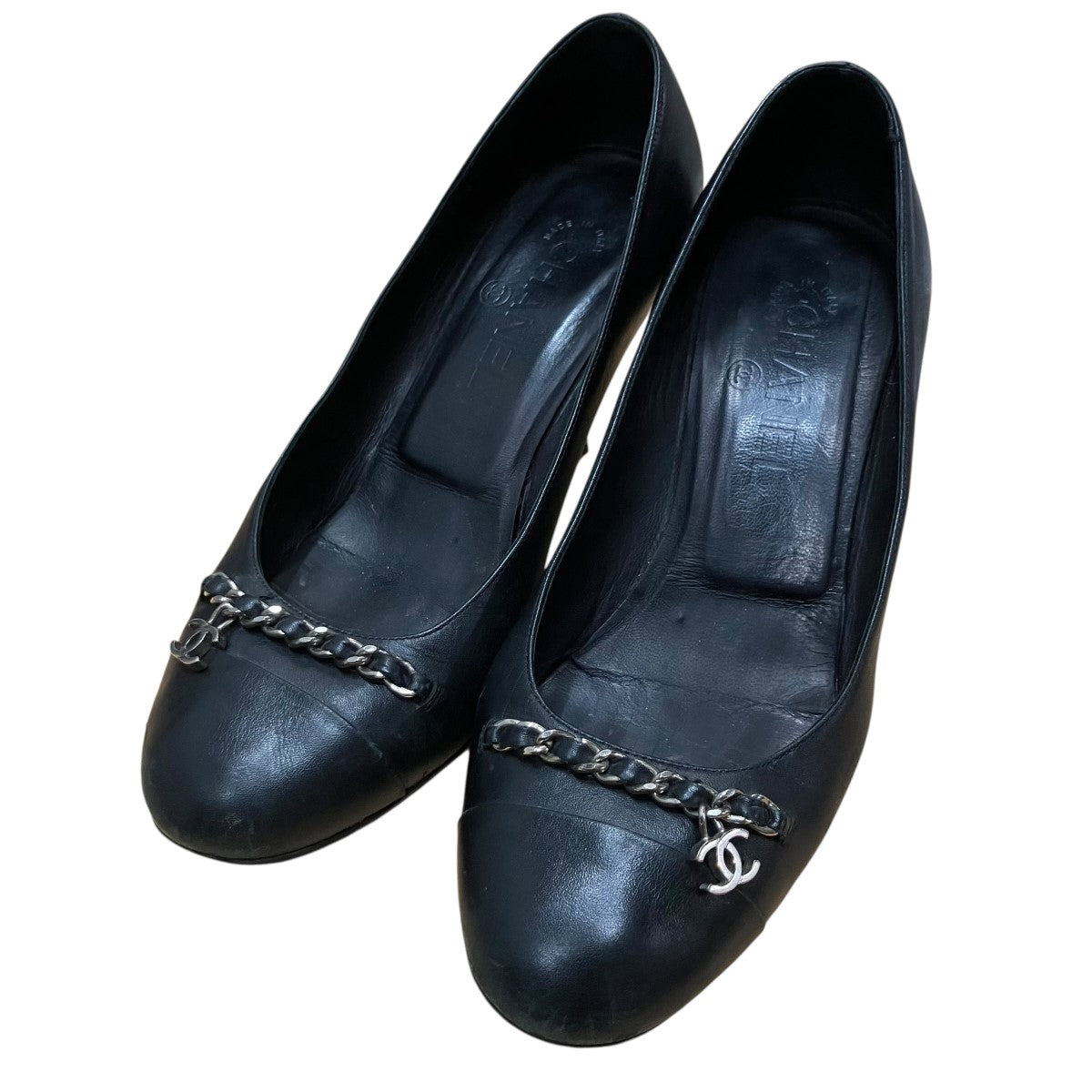 CHANEL チェーンパンプス 古着・中古-1枚目のアイテム画像