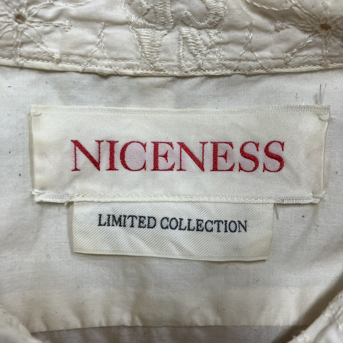 NICENESS(ナイスネス) カットワークシャツ NN-2502Y11 アイボリー