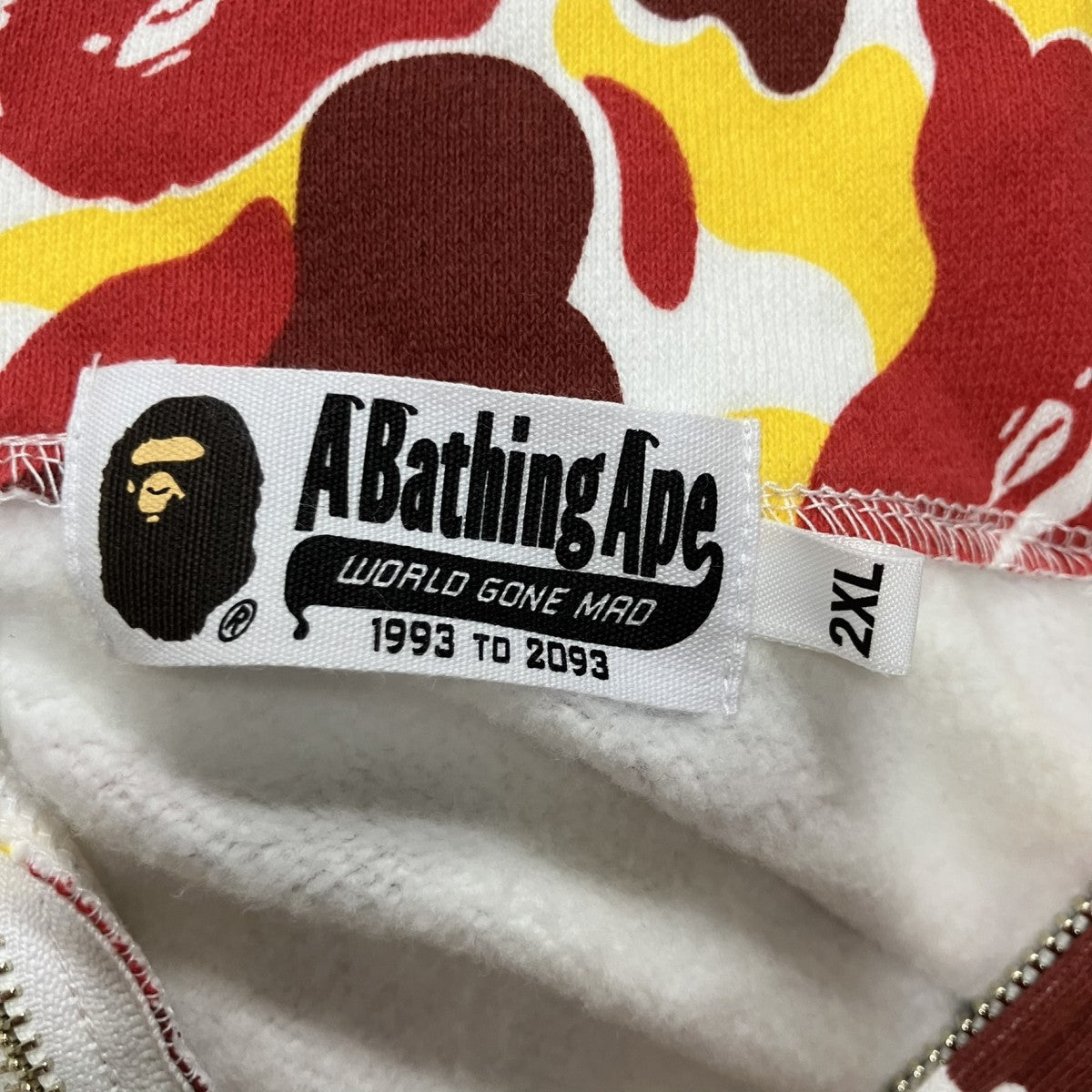 A BATHING APE カモ柄シャークジップアップパーカー 古着・中古-6枚目のアイテム画像