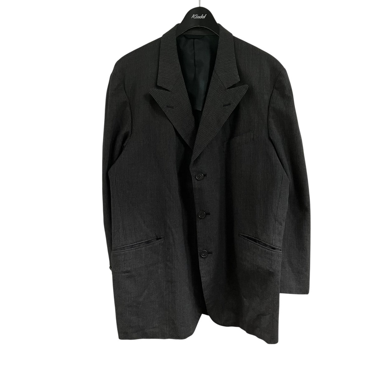 YOHJI YAMAMOTO×D’URBAN ストライプテーラードジャケット 古着・中古-1枚目のアイテム画像