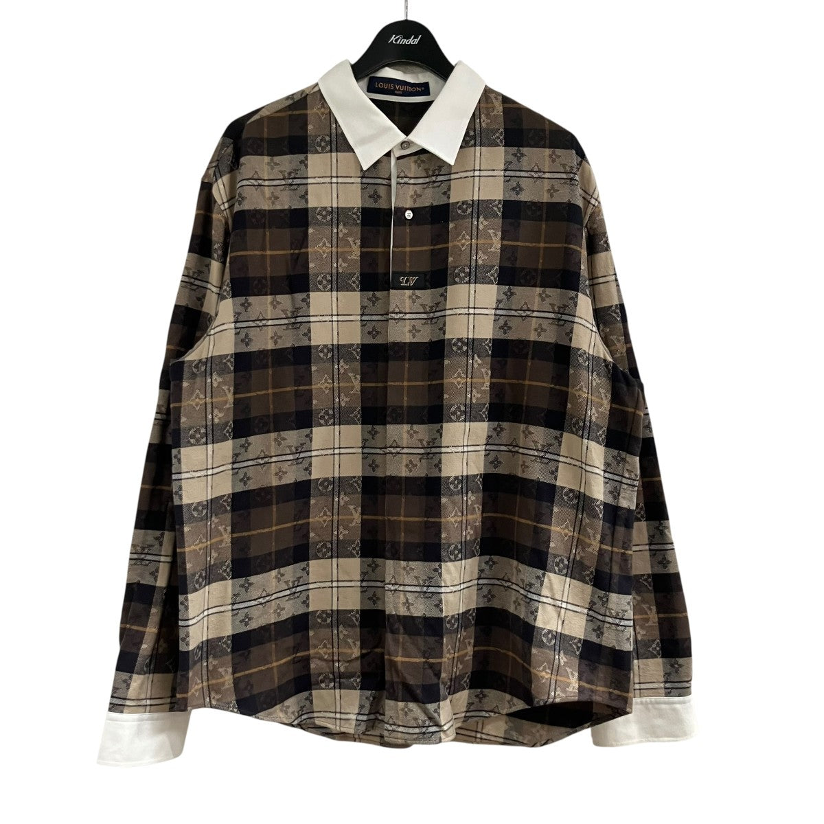 LOUIS VUITTON モノグラムフランネルシャツ 古着・中古-1枚目のアイテム画像