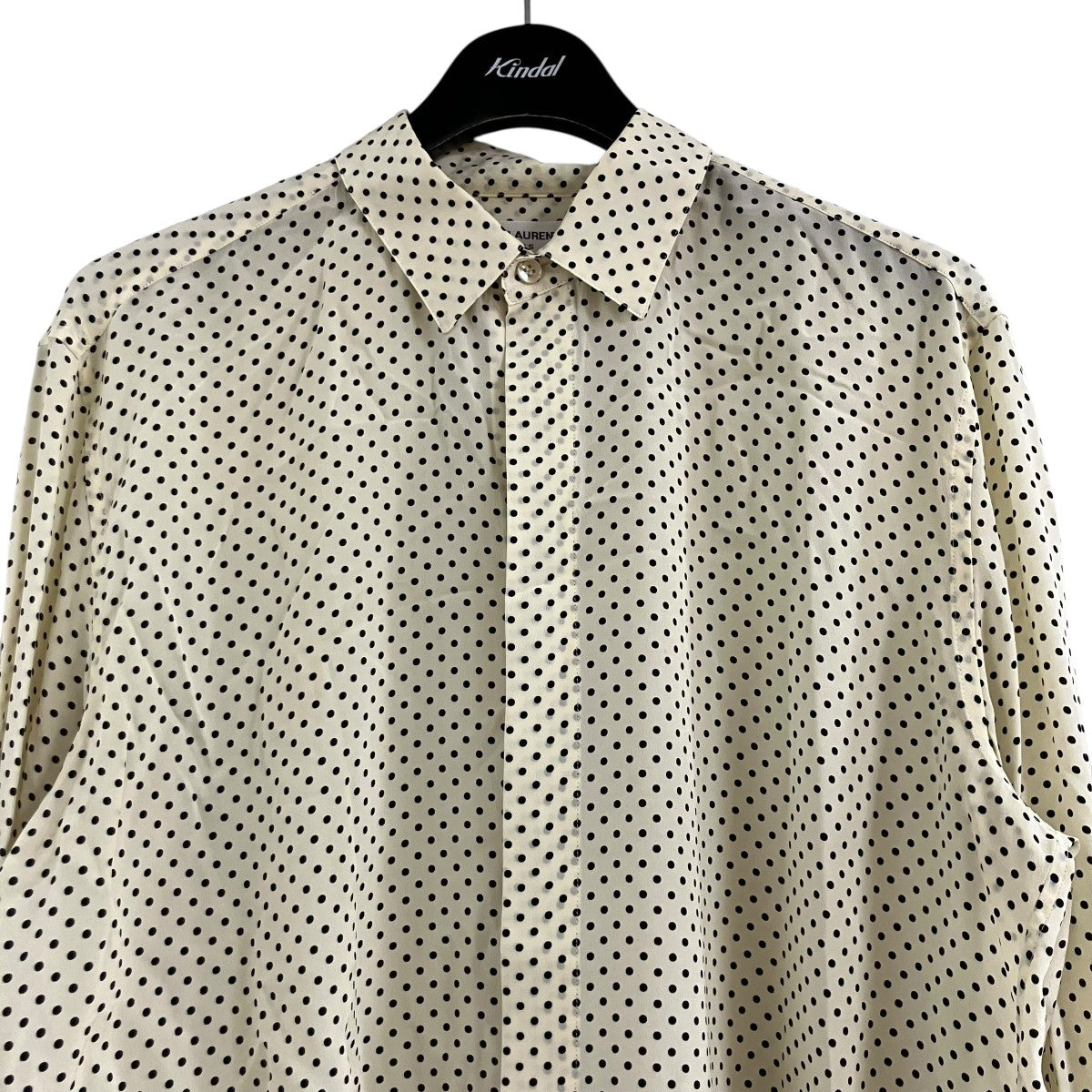 Saint Laurent Paris ドットシルクシャツ 古着・中古-2枚目のアイテム画像