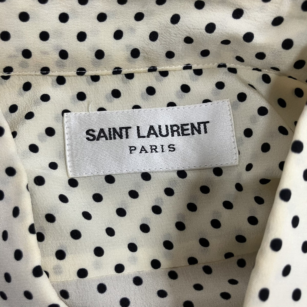 Saint Laurent Paris ドットシルクシャツ 古着・中古-5枚目のアイテム画像