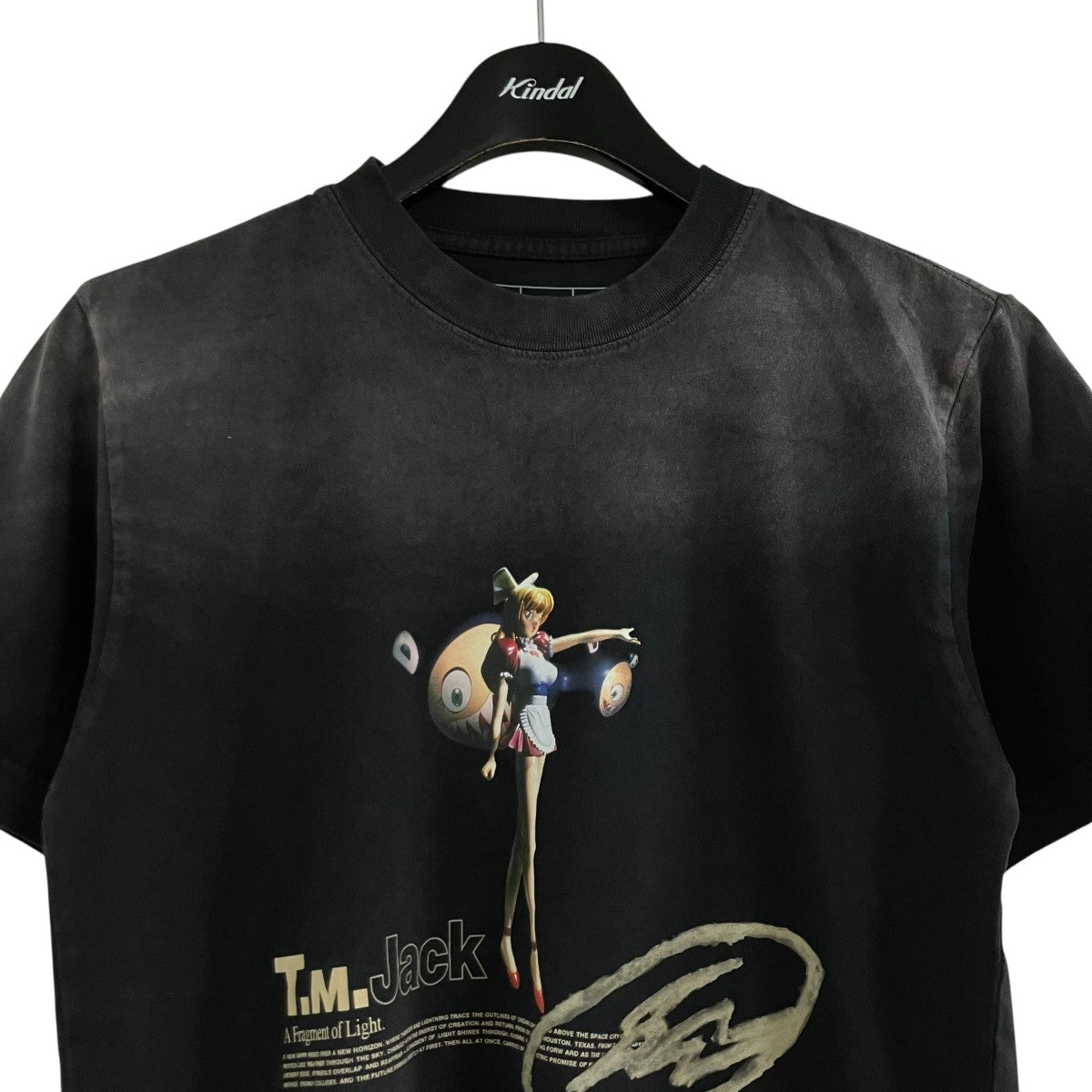 TRAVIS SCOTT×FRAGMENT DESIGN×村上隆 プリント半袖Tシャツ ブラック