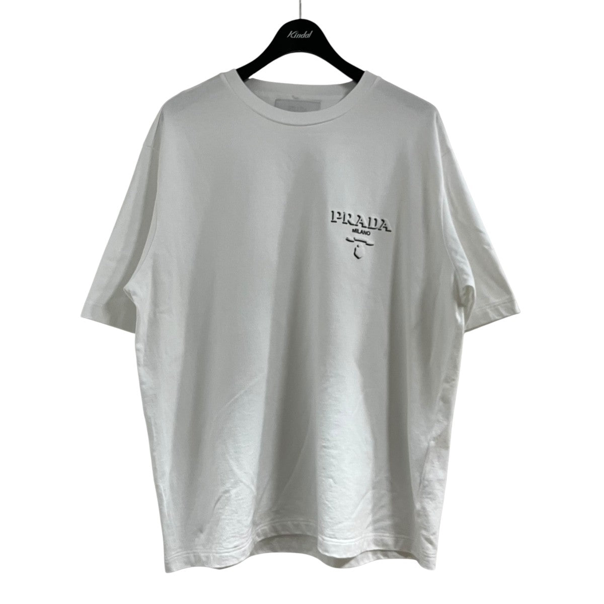 PRADA(プラダ) ロゴエンボスTシャツ UJN896 ホワイト サイズ L｜【公式