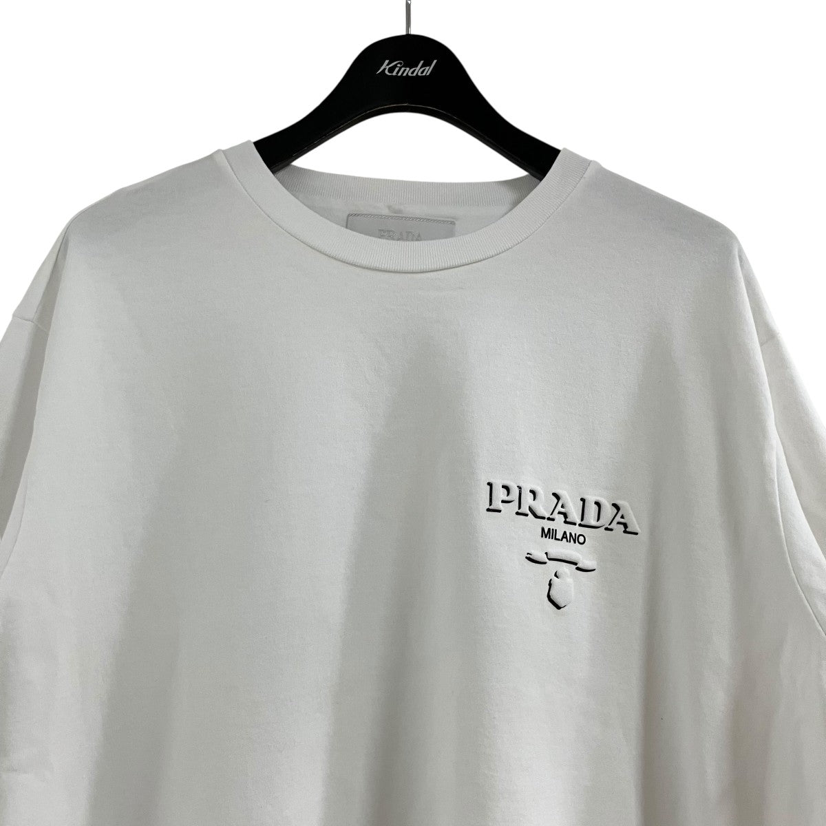 PRADA(プラダ) ロゴエンボスTシャツ UJN896 ホワイト サイズ L｜【公式