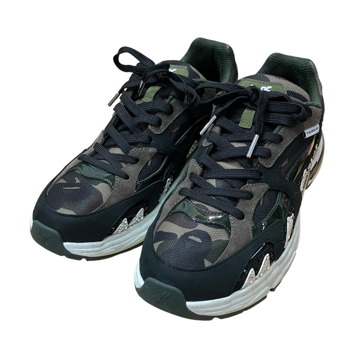 A BATHING APE×SWAROVSKI ラメストーンローカットスニーカー 古着・中古-1枚目のアイテム画像