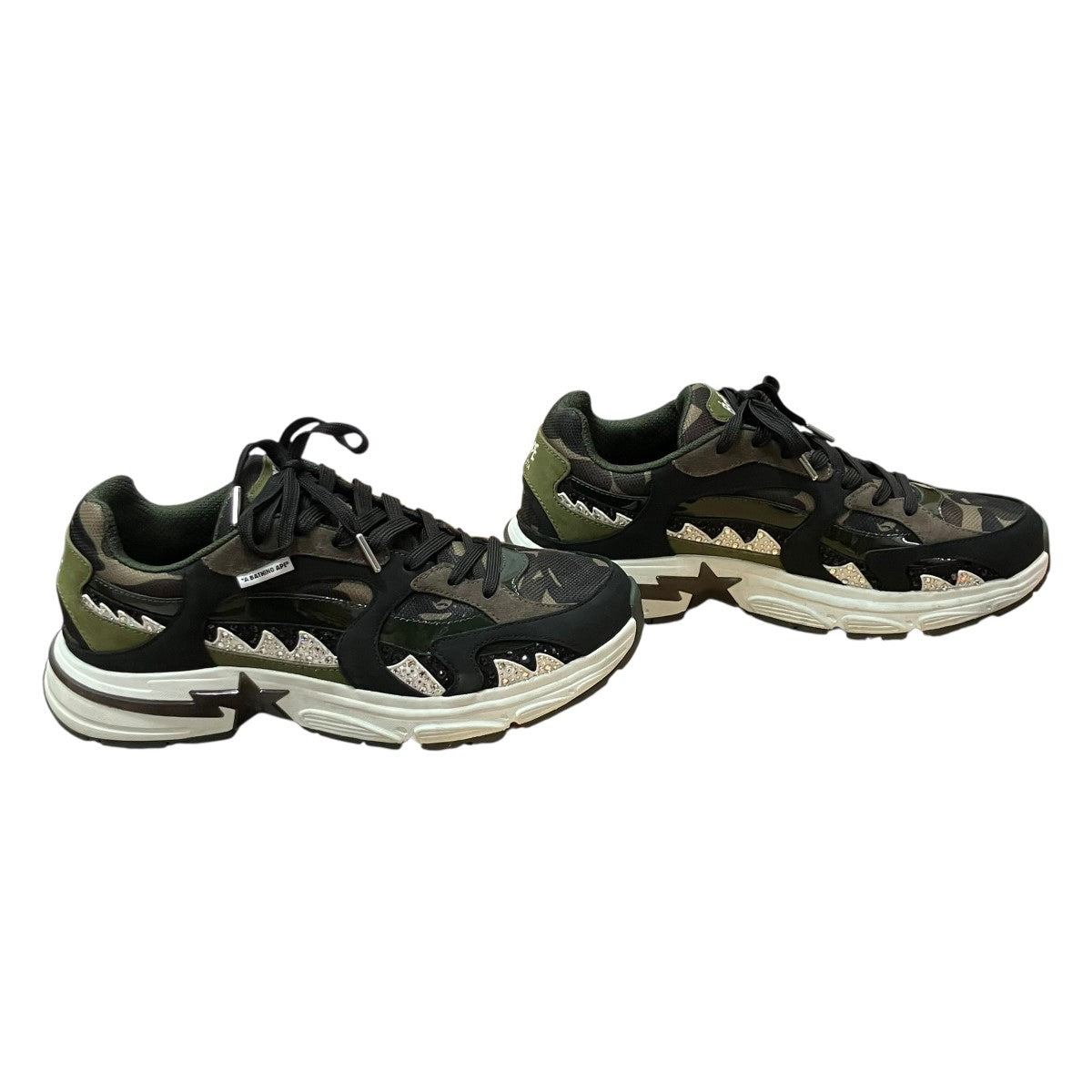 A BATHING APE×SWAROVSKI ラメストーンローカットスニーカー 古着・中古-4枚目のアイテム画像