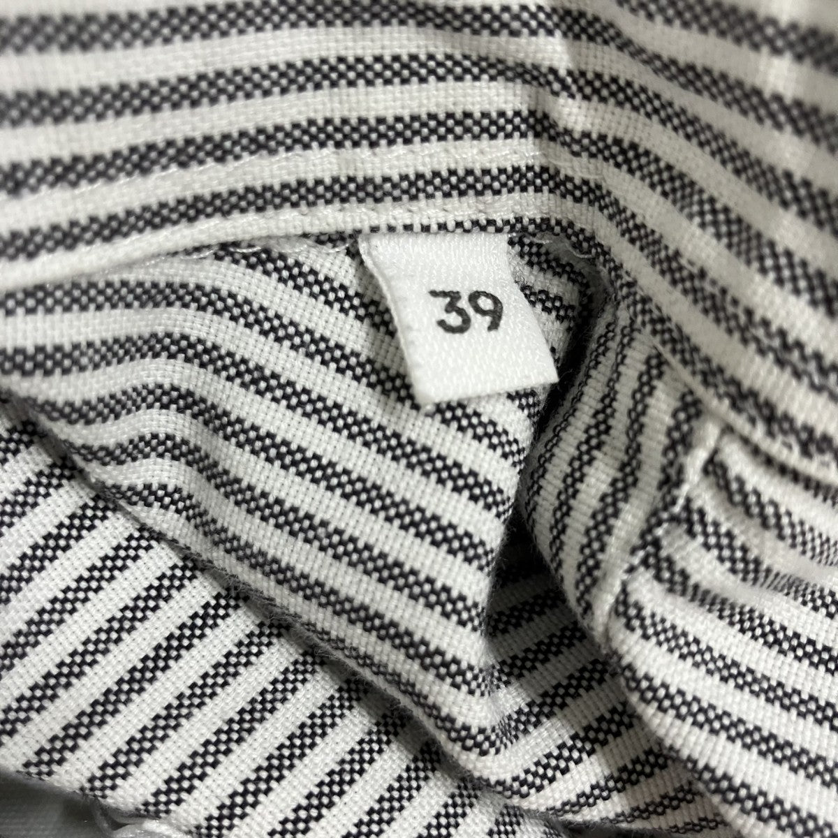 AMI Alexandre Mattiussi ハートロゴ刺繍ストライプシャツ 古着・中古-6枚目のアイテム画像