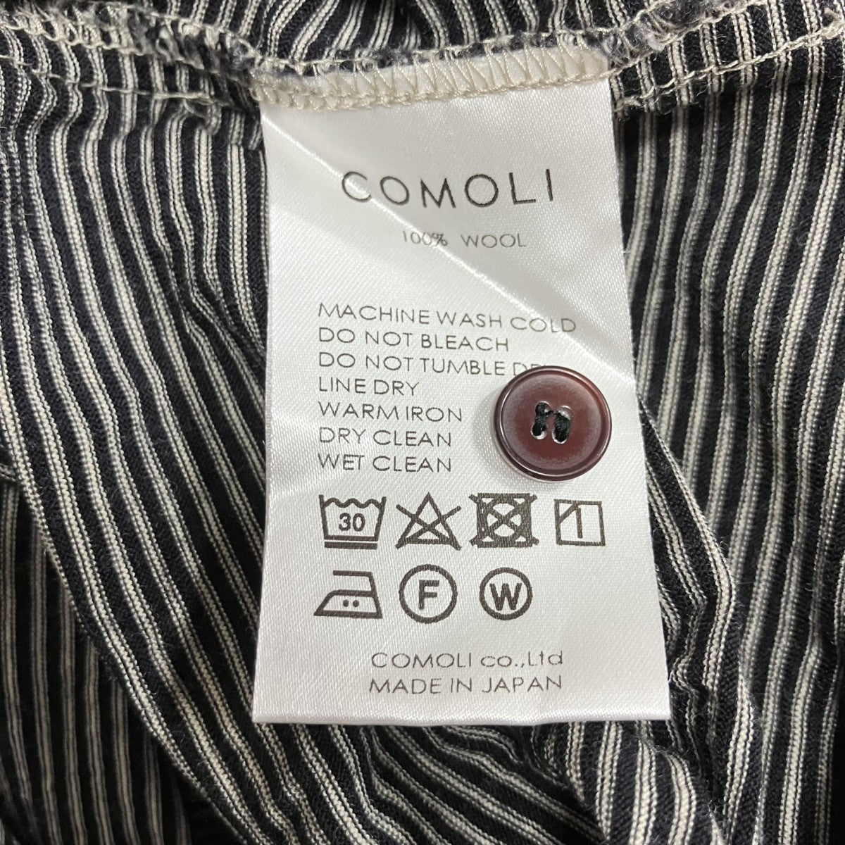 COMOLI ハーフスリーブボーダーシャツM01-05010 古着・中古-7枚目のアイテム画像