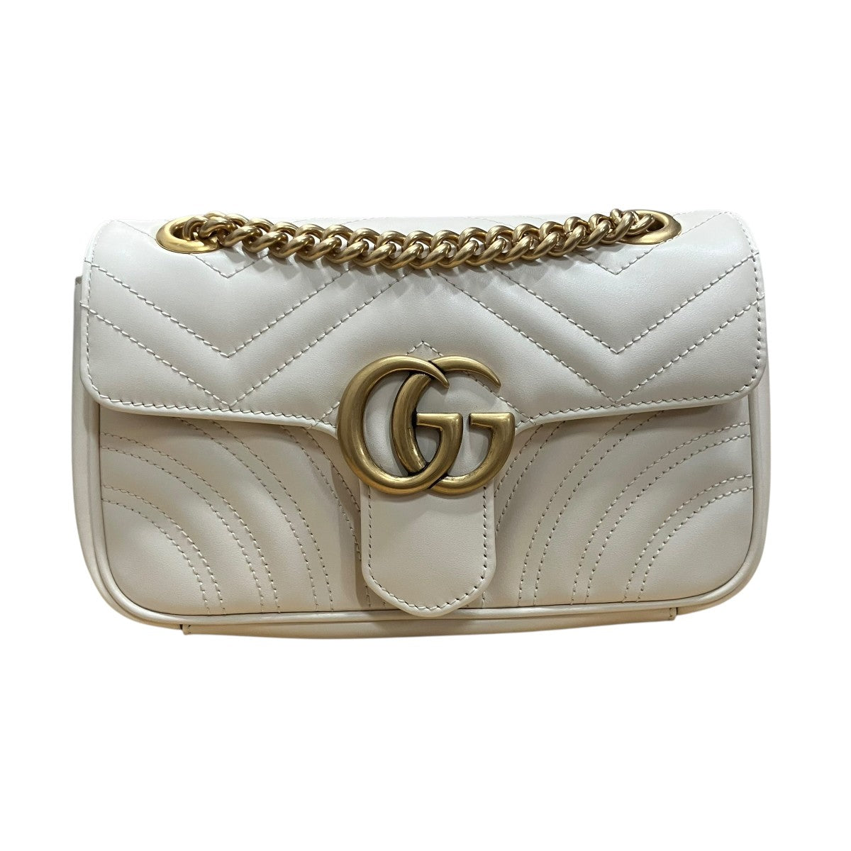 GUCCI(グッチ) チェーンショルダーバッグ 446744 - アイボリー サイズ
