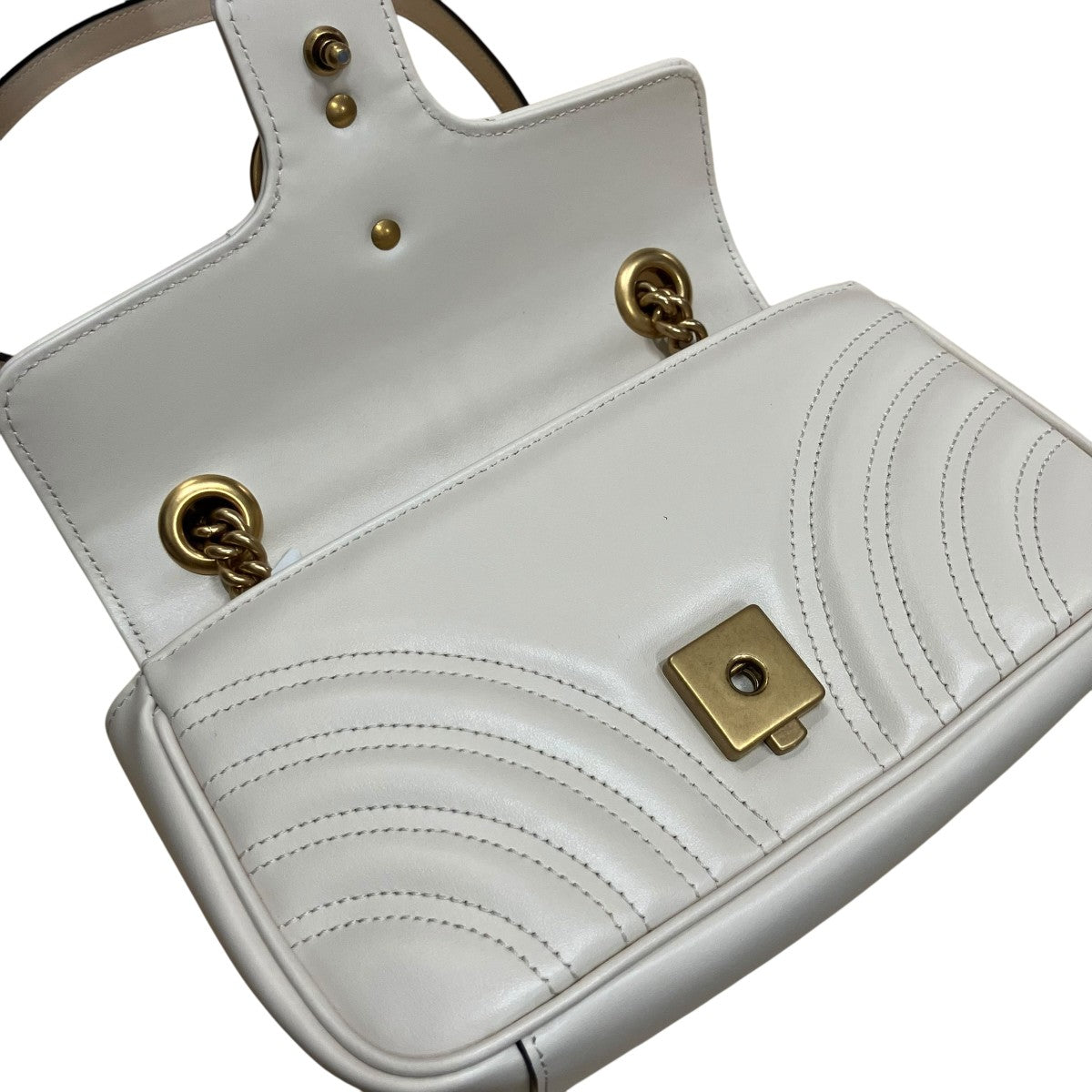GUCCI(グッチ) チェーンショルダーバッグ 446744 - アイボリー サイズ