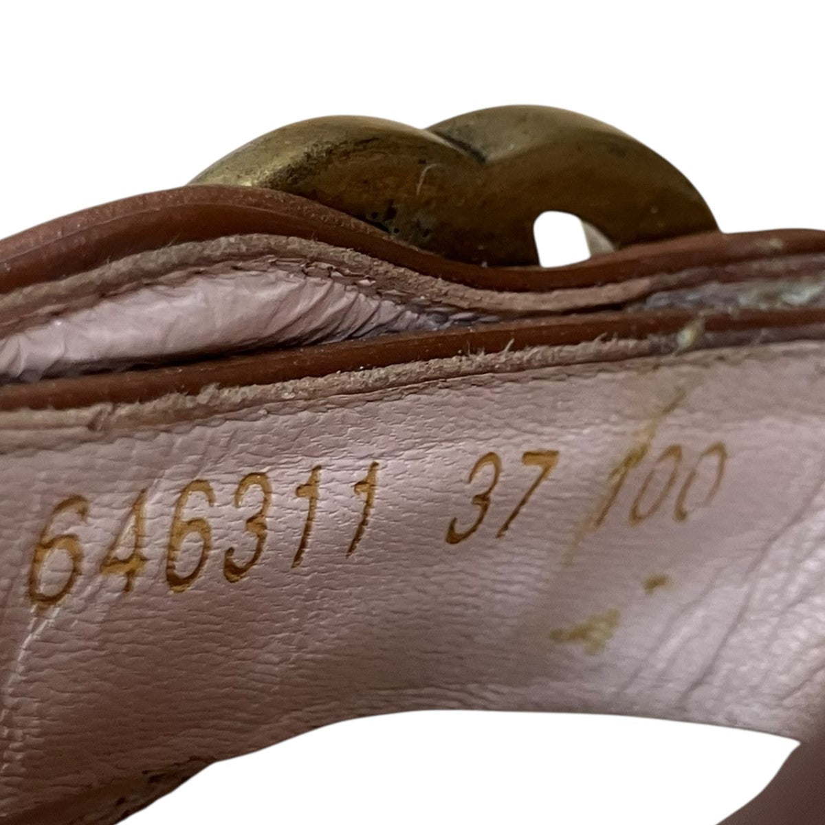 GUCCI GGマーモント レザー ウェッジソールサンダル 古着・中古-8枚目のアイテム画像