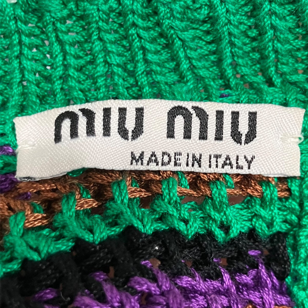 MIU MIU クロップドニットショートスリーブトップ 古着・中古-5枚目のアイテム画像