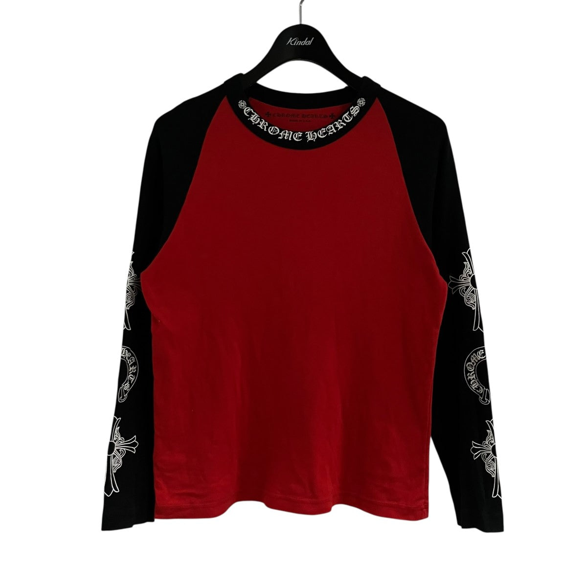 CHROME HEARTS バイカラー袖フローラルクロスプリントカットソー 古着・中古-1枚目のアイテム画像
