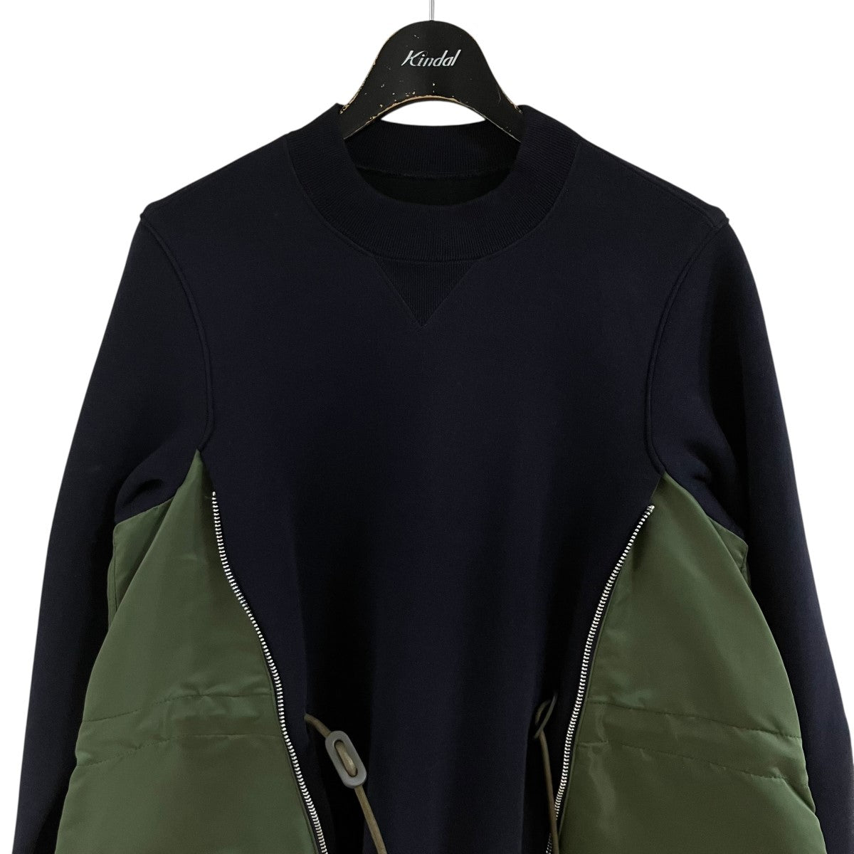 sacai スポンジ スウェット ナイロンツイルドレス ワンピース 古着・中古-2枚目のアイテム画像