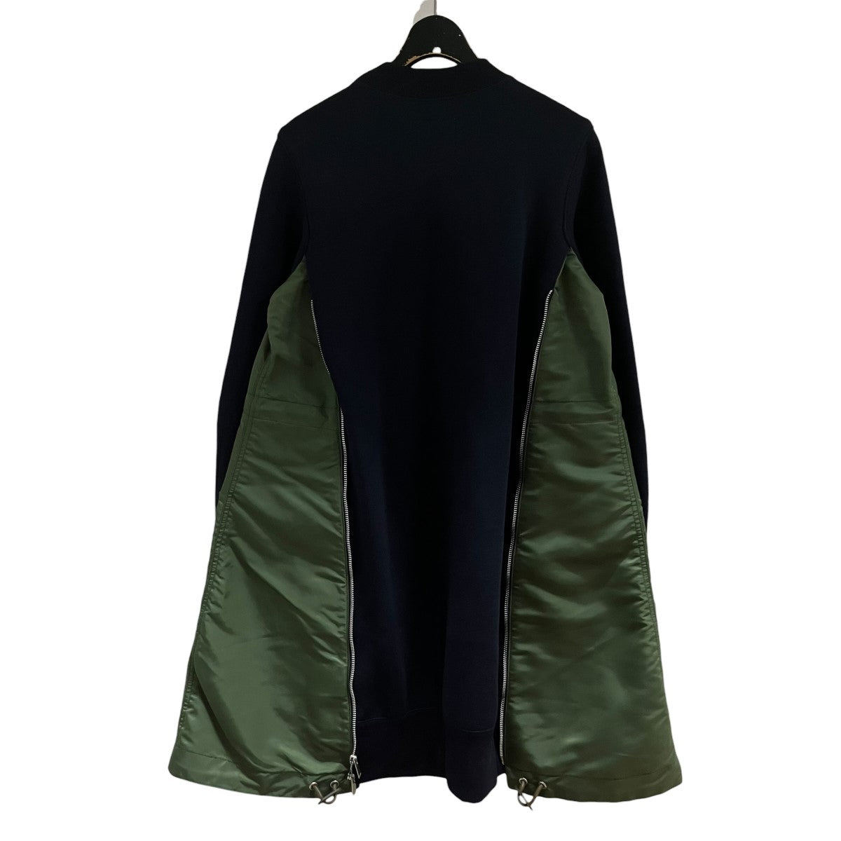 sacai スポンジ スウェット ナイロンツイルドレス ワンピース 古着・中古-3枚目のアイテム画像