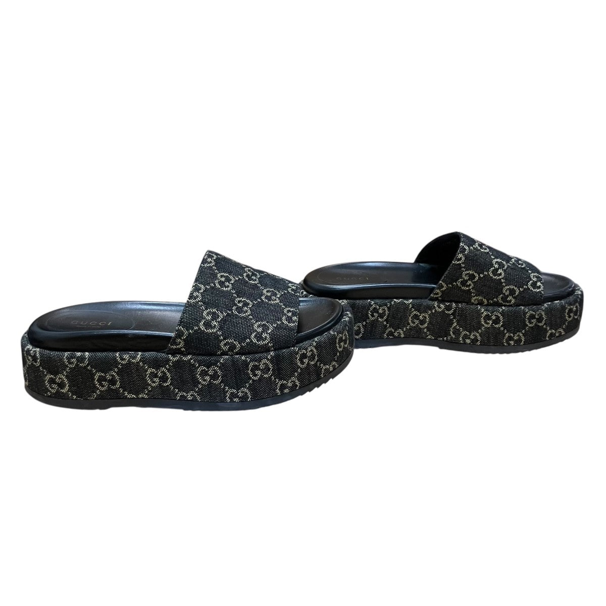 GUCCI GGデニム プラットフォームスライドサンダル 古着・中古-4枚目のアイテム画像