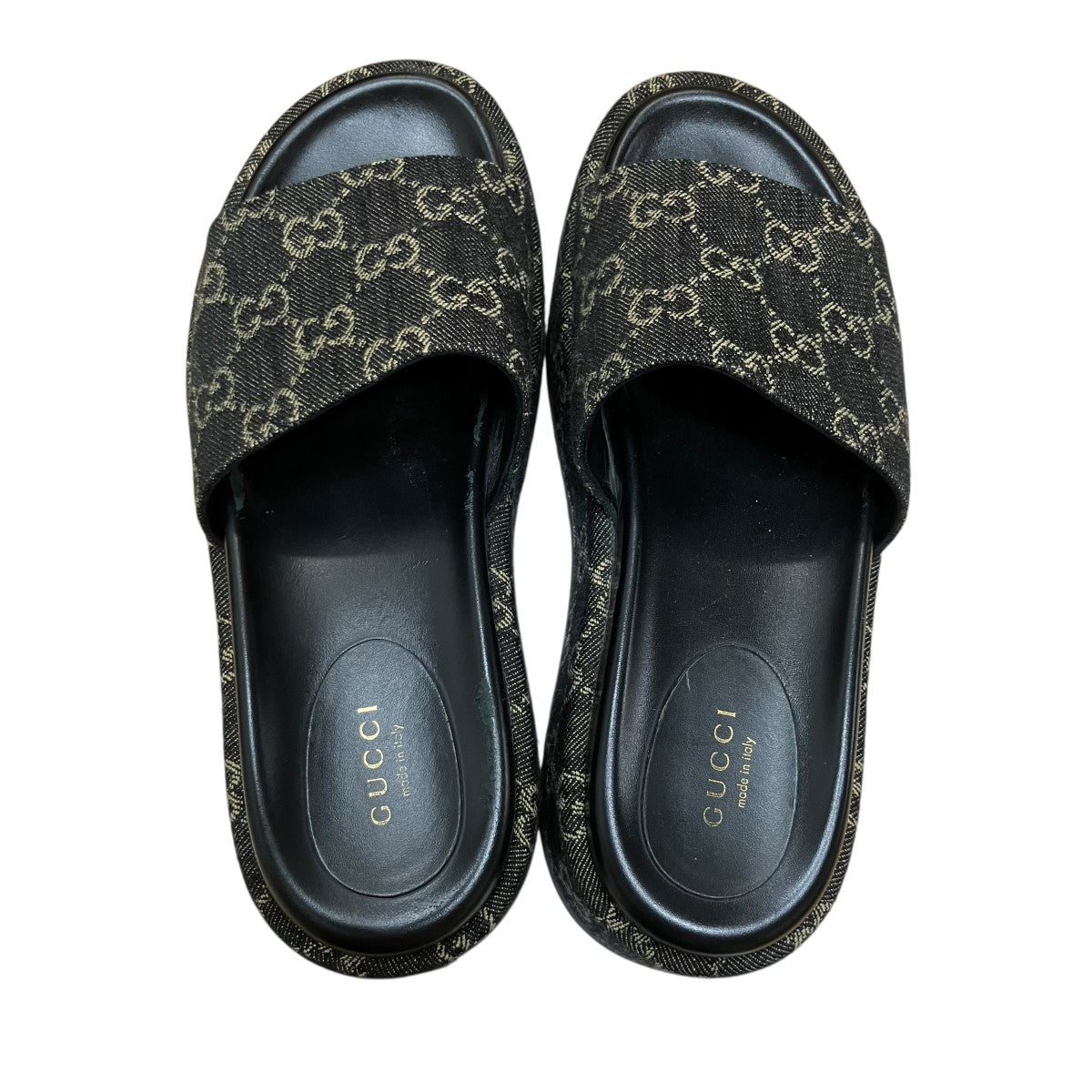 GUCCI GGデニム プラットフォームスライドサンダル 古着・中古-6枚目のアイテム画像