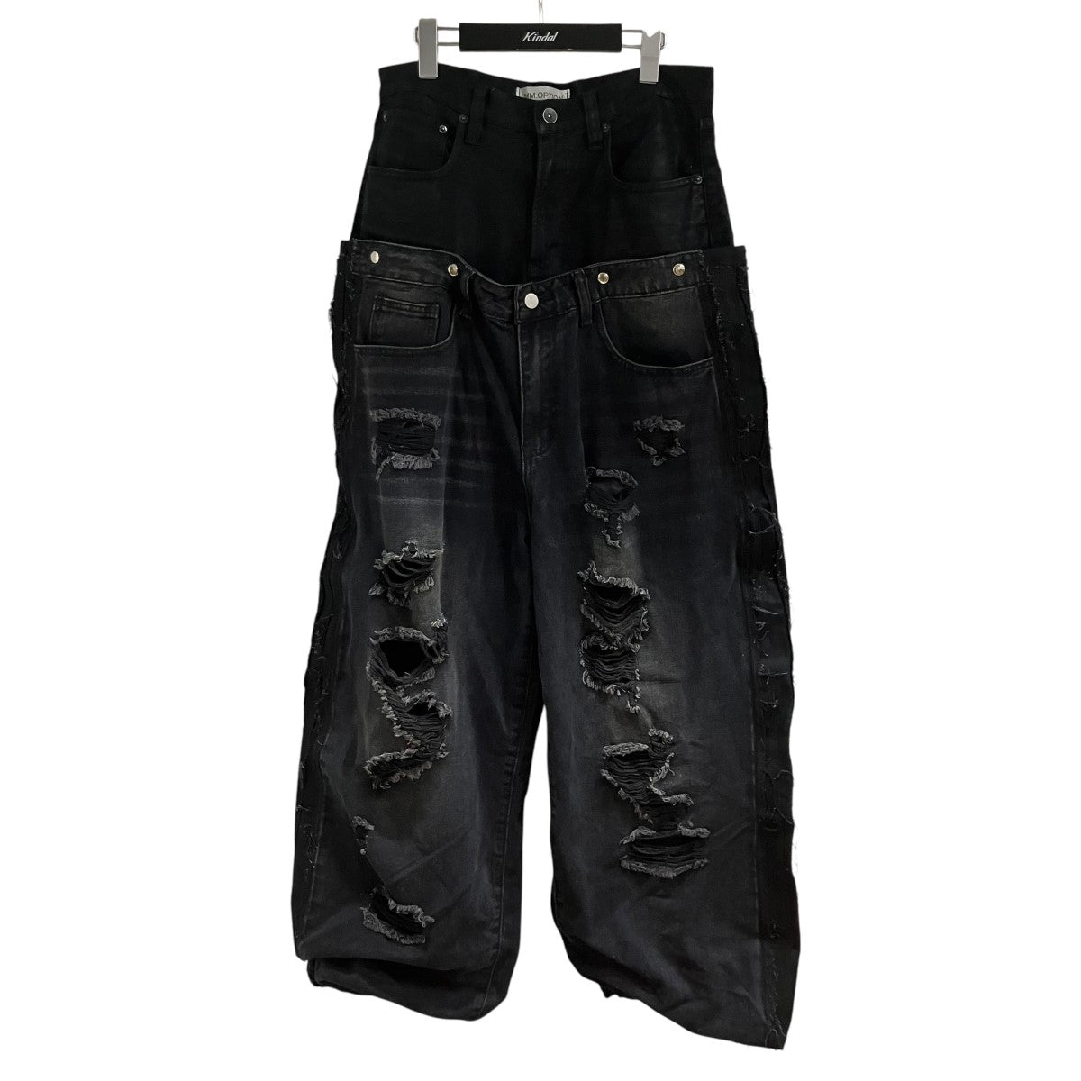 MM：OPTION デストロイ2レイヤードパンツ 古着・中古-1枚目のアイテム画像