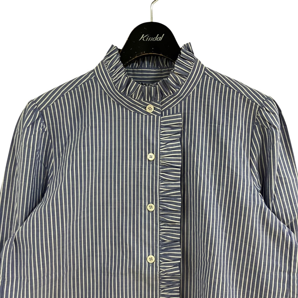 A．P．C． ストライプフリルシャツ 古着・中古-2枚目のアイテム画像