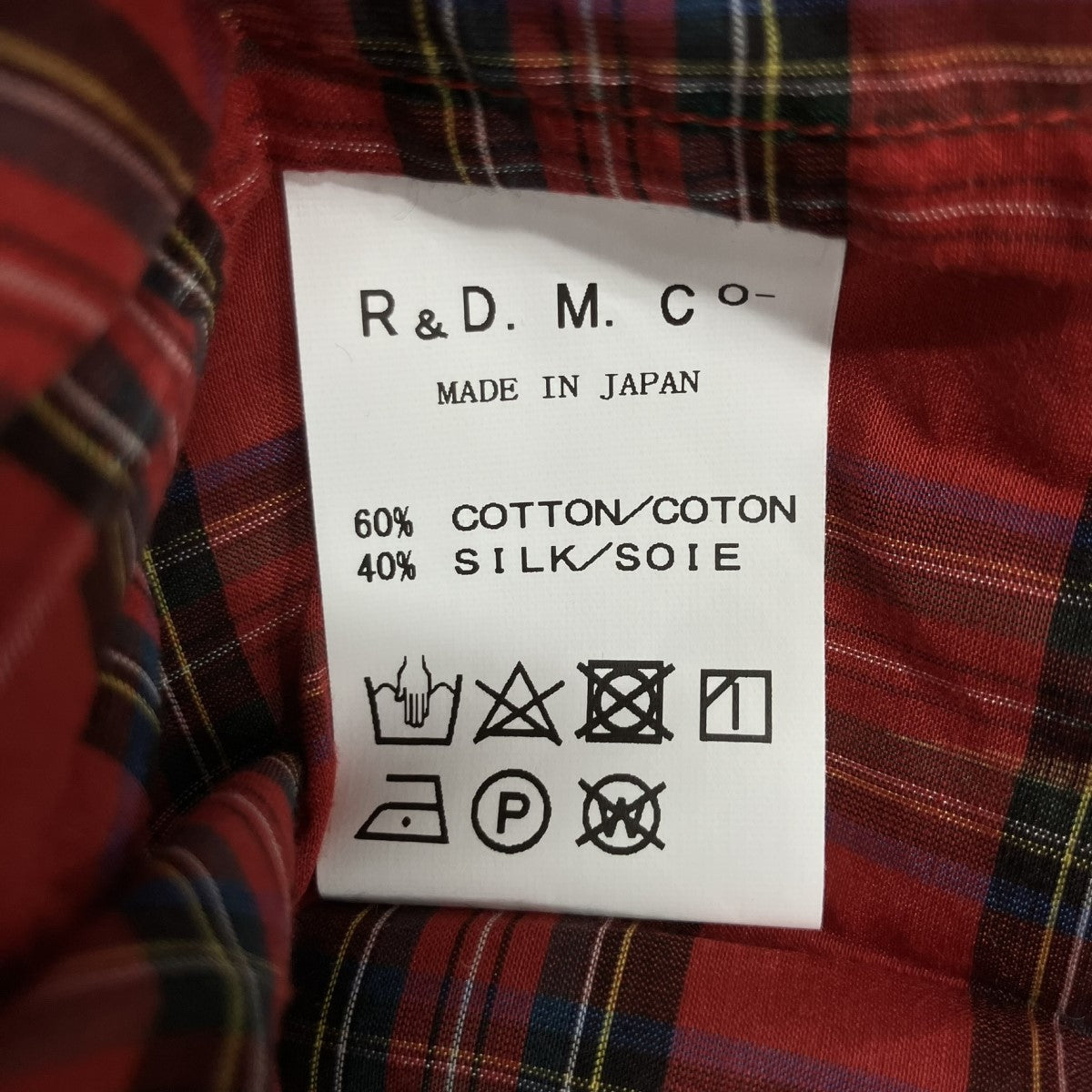 R＆D．M．Co-OLDMAN’S TAILOR チェックブラウス 古着・中古-5枚目のアイテム画像