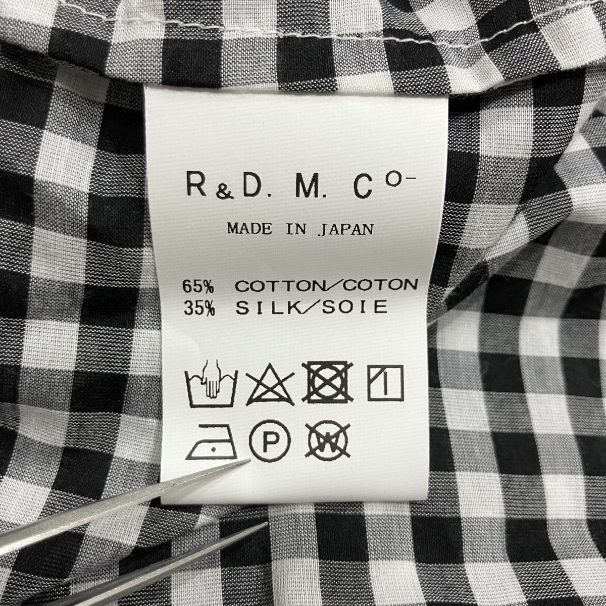 R＆D．M．Co-OLDMAN’S TAILOR チェックブラウス 古着・中古-5枚目のアイテム画像