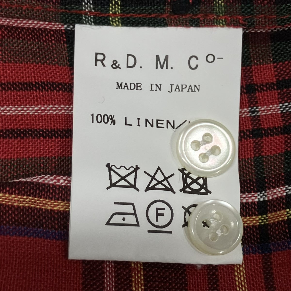 R＆D．M．Co-OLDMAN’S TAILOR チェックシャツ 古着・中古-6枚目のアイテム画像