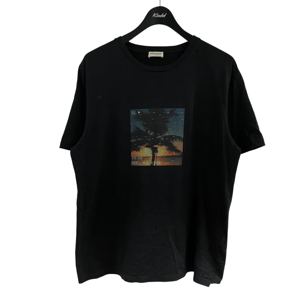 Saint Laurent Paris サンセットビーチプリント半袖Tシャツ 古着・中古-1枚目のアイテム画像