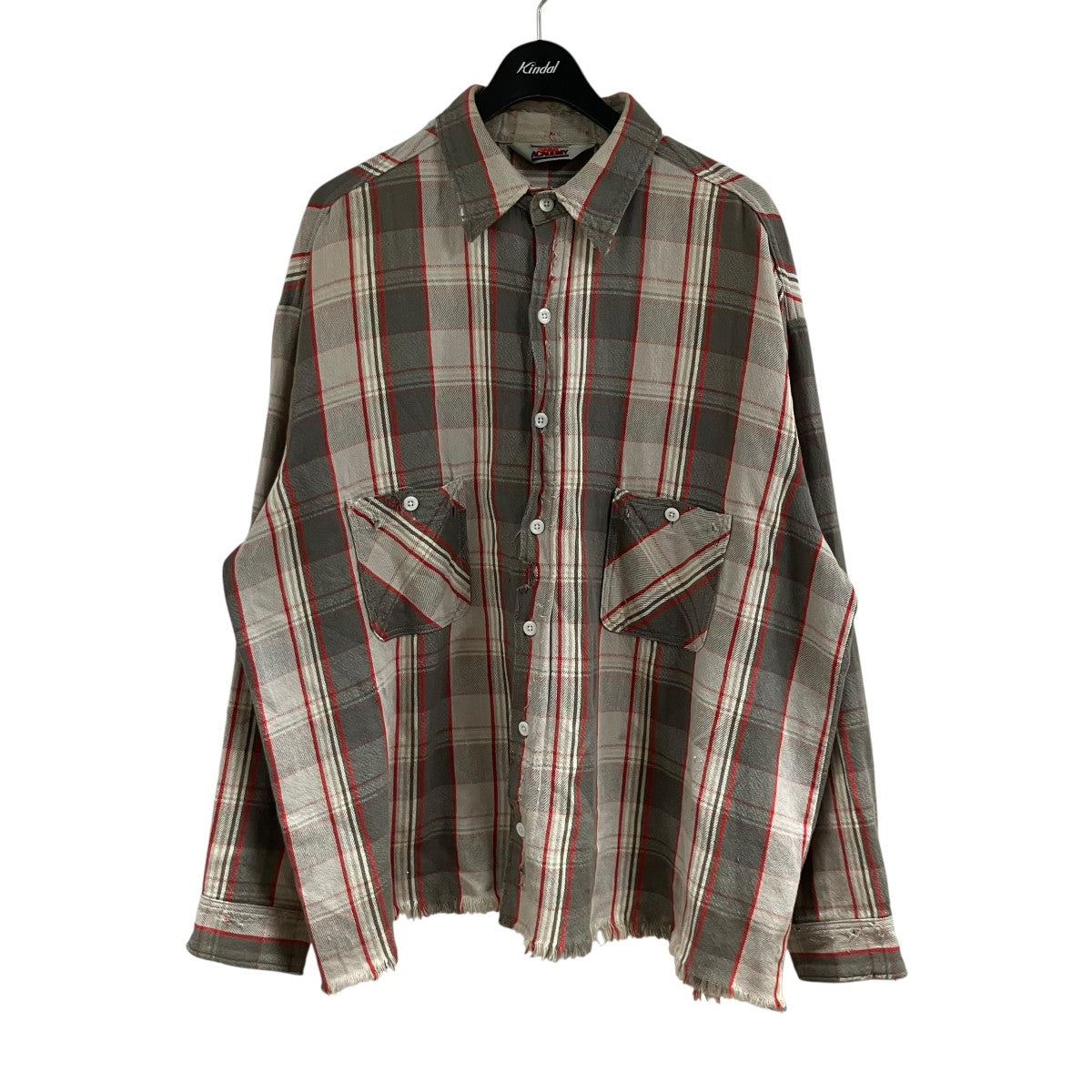 SAINT MICHAEL ダメージ加工フランネルシャツ 古着・中古-1枚目のアイテム画像