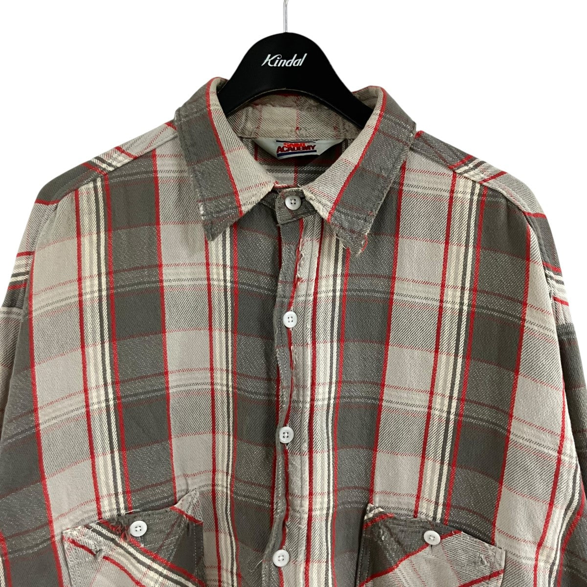 SAINT MICHAEL ダメージ加工フランネルシャツ 古着・中古-2枚目のアイテム画像