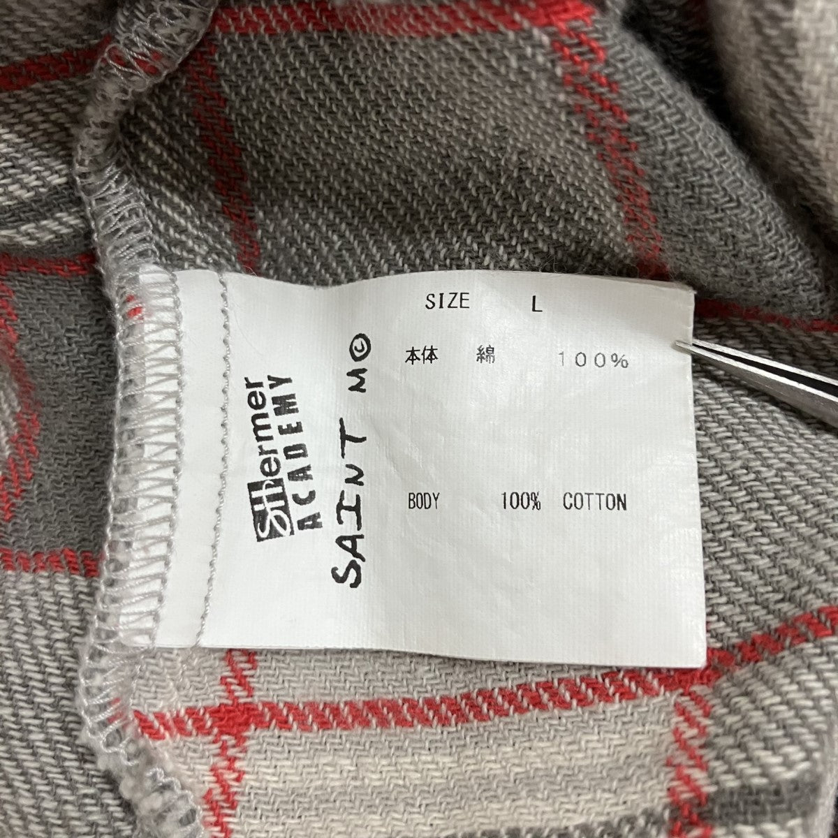 SAINT MICHAEL ダメージ加工フランネルシャツ 古着・中古-7枚目のアイテム画像