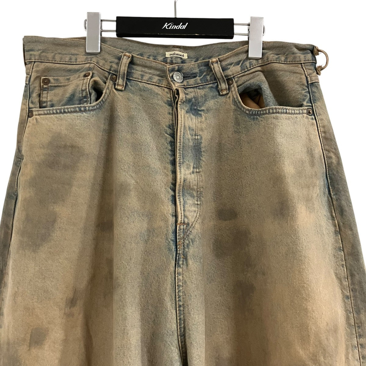 refomed×EDWIN ダメージ加工バギーデニムパンツ 古着・中古-2枚目のアイテム画像