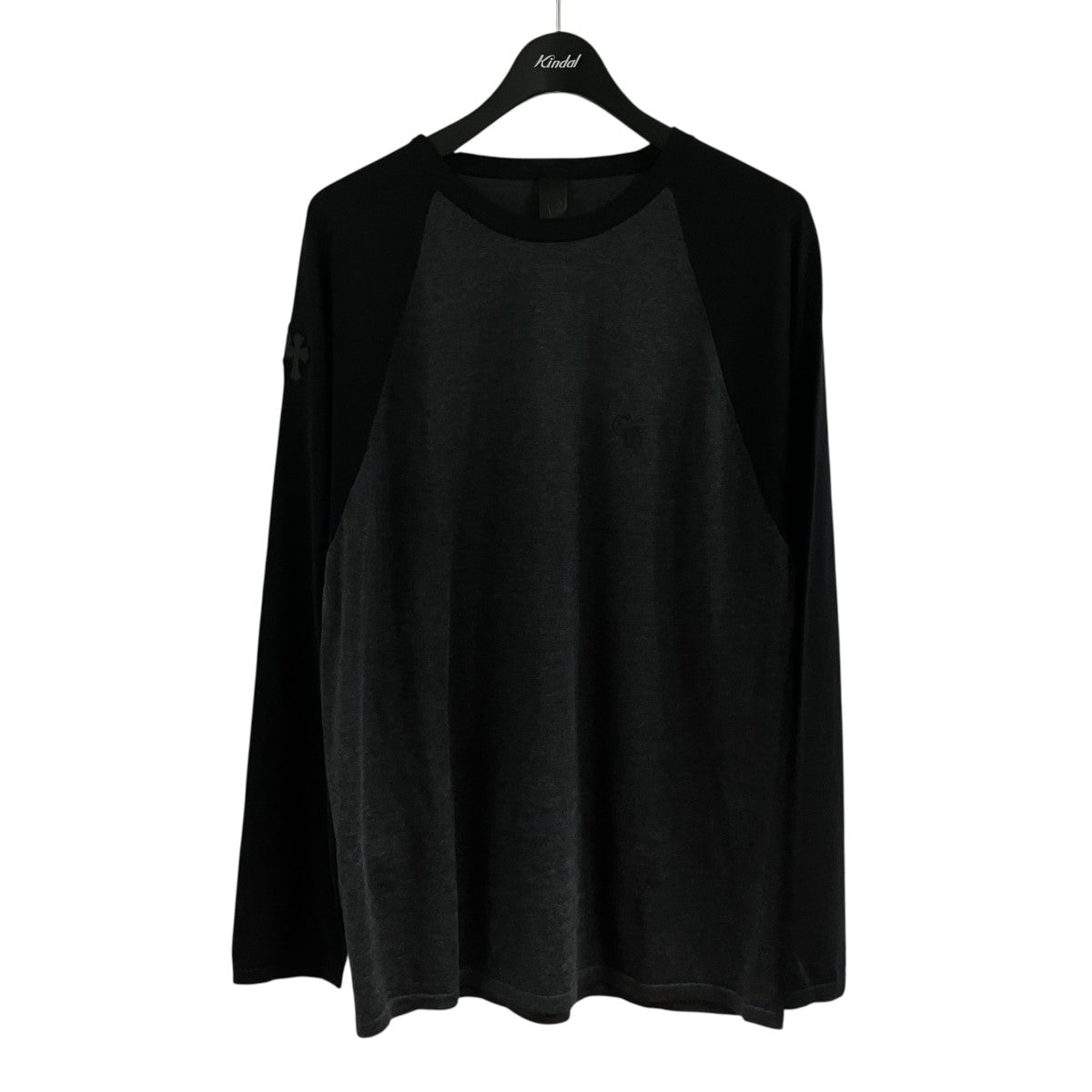 ワイノット クロスパッチ ラグラン シルク x コットン ニットカットソー Tシャツ
