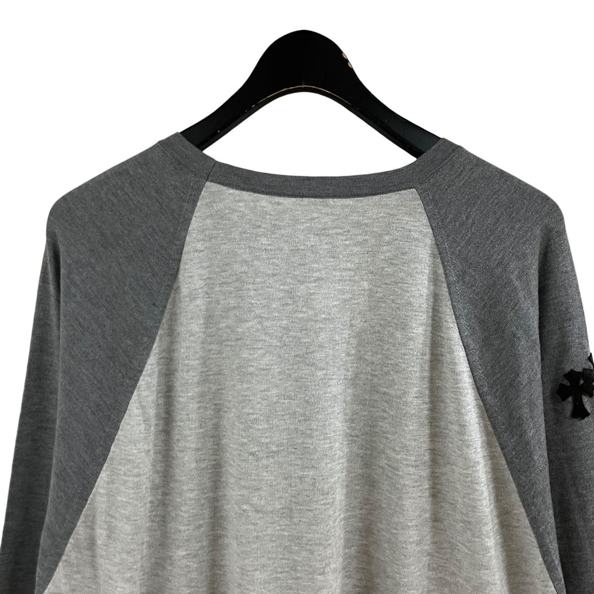 ワイノット クロスパッチ ラグラン シルク x コットン ニットカットソー Tシャツ