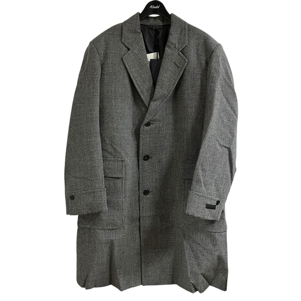 PRADA ハウンドトゥースチェックウールコート 古着・中古-1枚目のアイテム画像