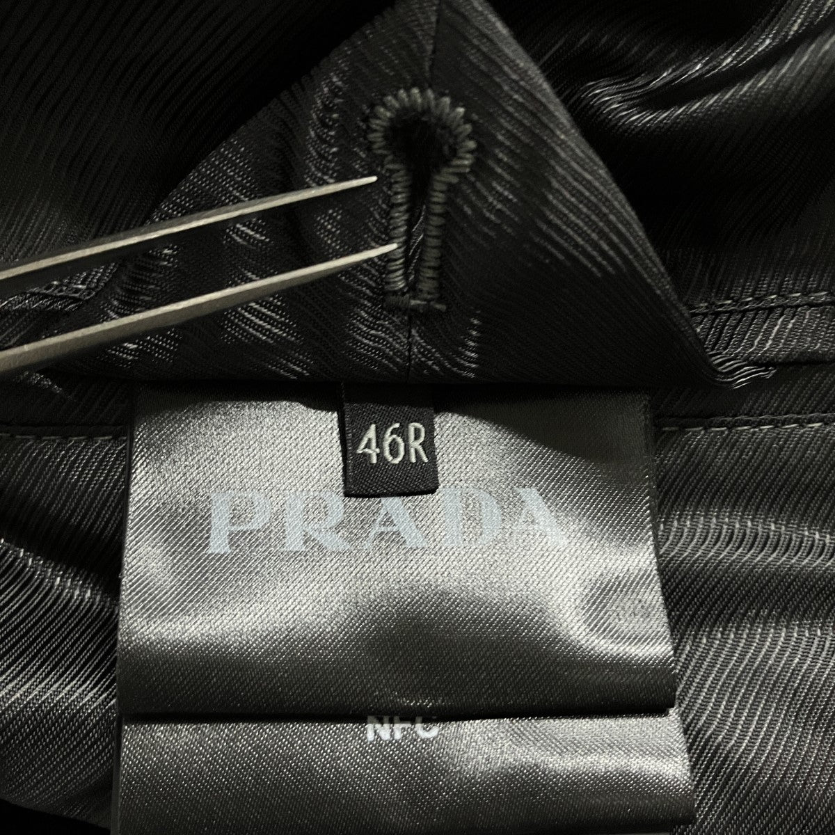 PRADA ハウンドトゥースチェックウールコート 古着・中古-5枚目のアイテム画像
