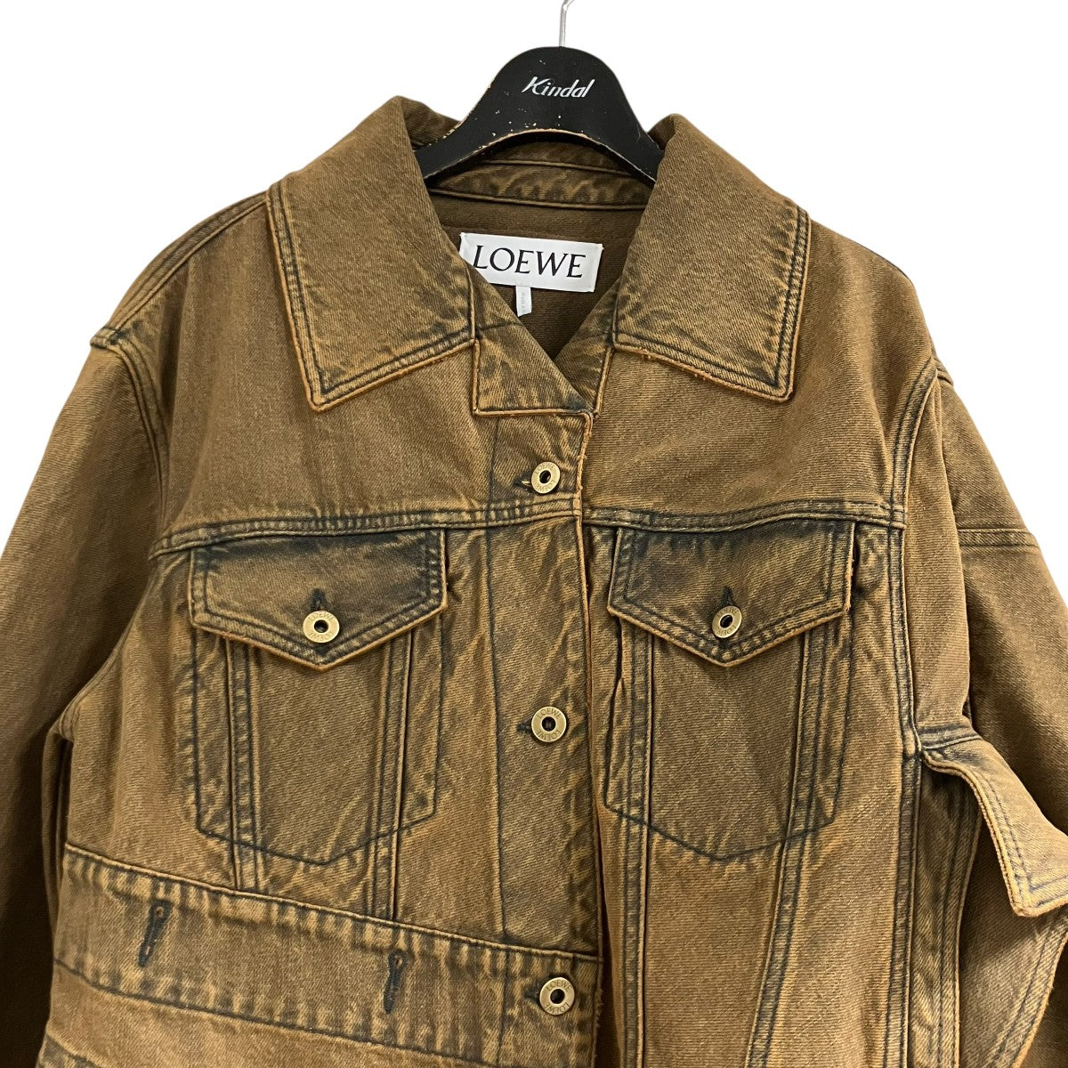 アシンメトリーデニムケープジャケット