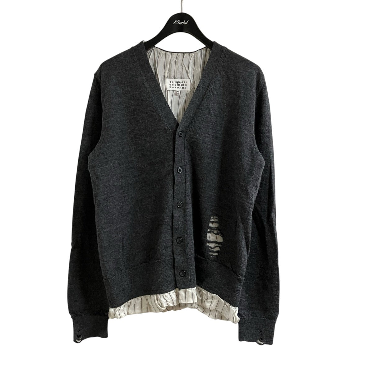 Maison Margiela 4 14 ダメージドッキングカーディガン 古着・中古-1枚目のアイテム画像