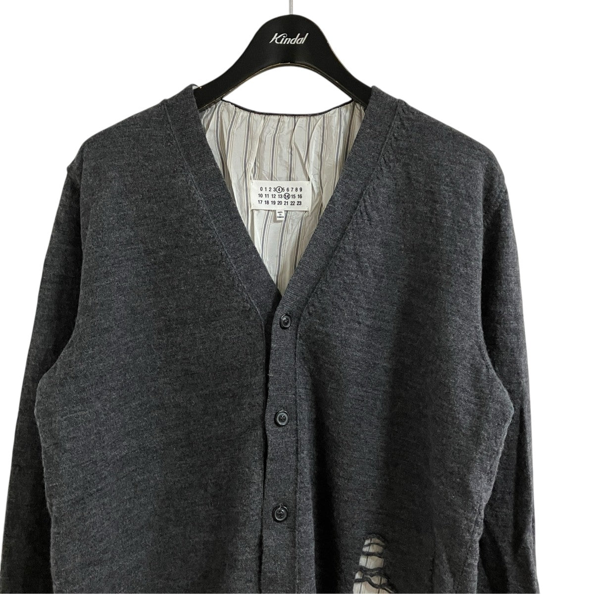 Maison Margiela 4 14 ダメージドッキングカーディガン 古着・中古-2枚目のアイテム画像