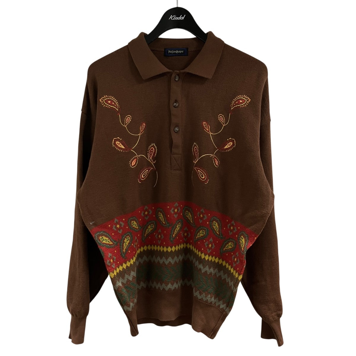 Yves Saint Laurent ノルディックニットセーター 古着・中古-1枚目のアイテム画像