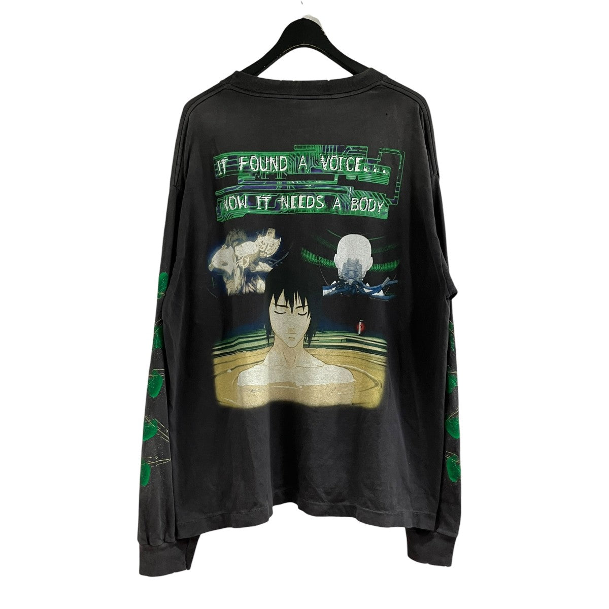 ゴーストインザシェルプリントロングスリーブTシャツ