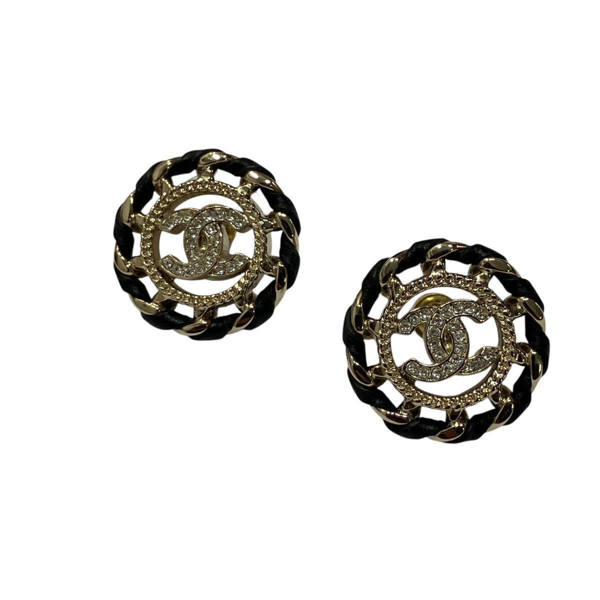 CHANEL(シャネル) ココマークチェーンデザインピアス B26C ブラック