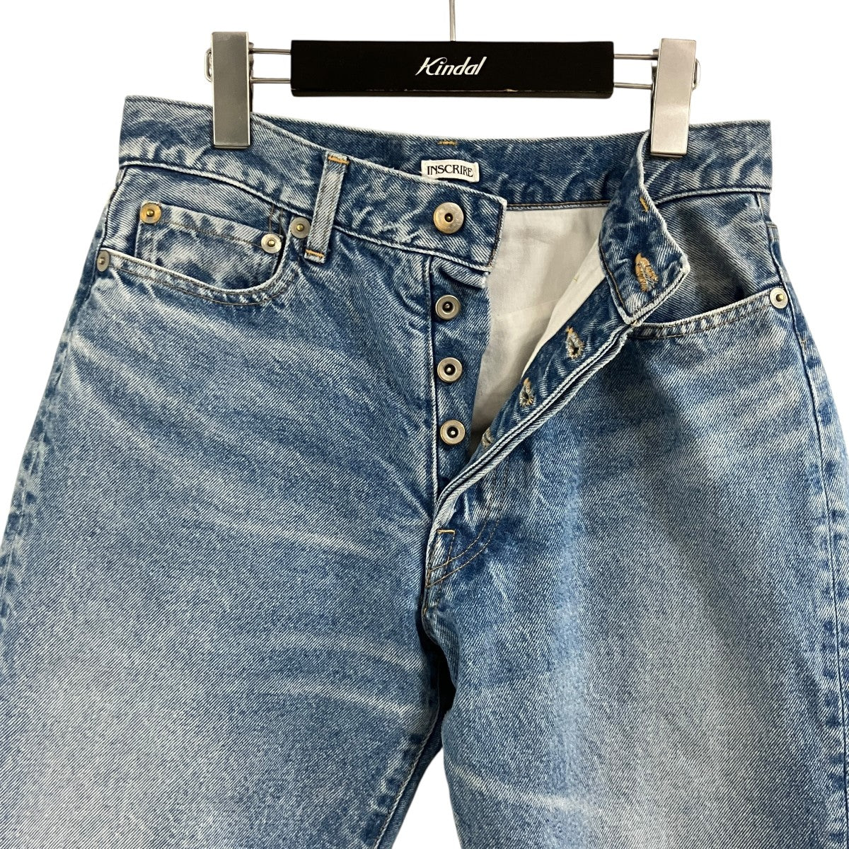 ストレートレイヤードデニムパンツ