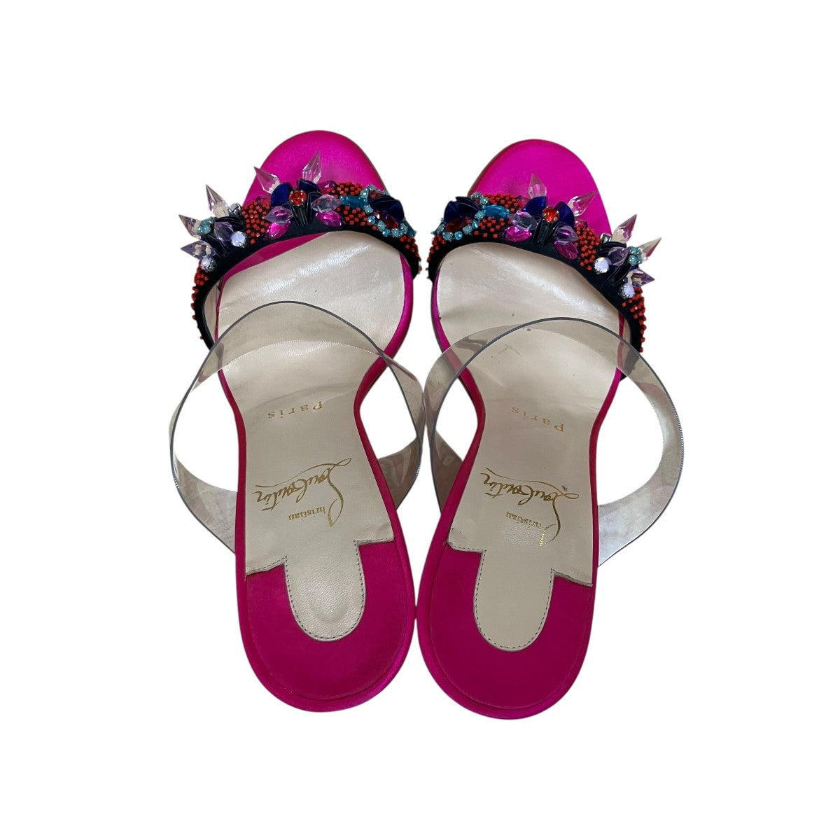 Christian Louboutin(クリスチャンルブタン) ビジューサンダル ピンク