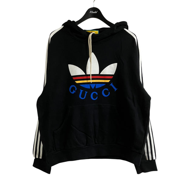 GUCCI×adidas プルオーバーパーカー 692107 ブラック サイズ XL