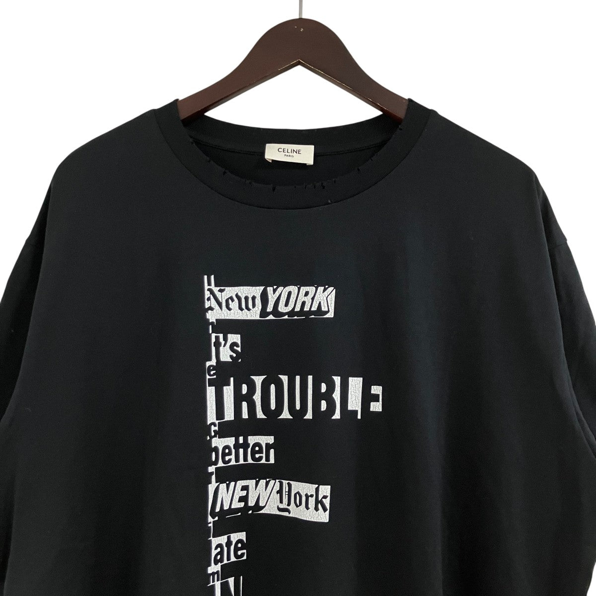 ダメージネックプリントTシャツ