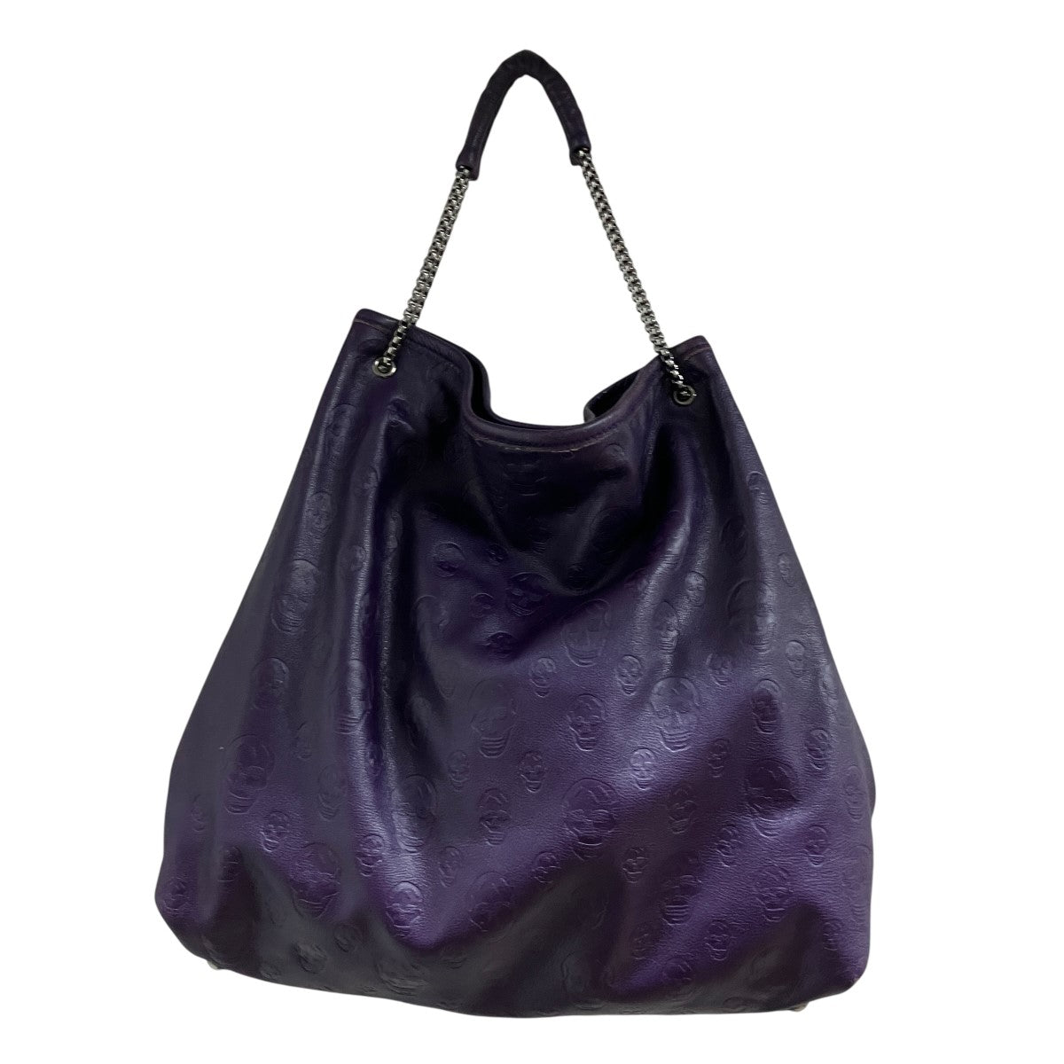 ALEXANDER McQUEEN スカルエンボス加工チェーンハンドルバッグ 古着・中古-2枚目のアイテム画像