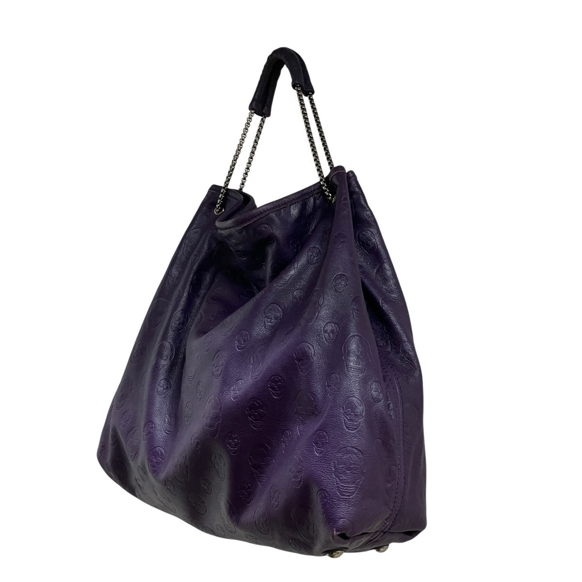 ALEXANDER McQUEEN スカルエンボス加工チェーンハンドルバッグ 古着・中古-3枚目のアイテム画像